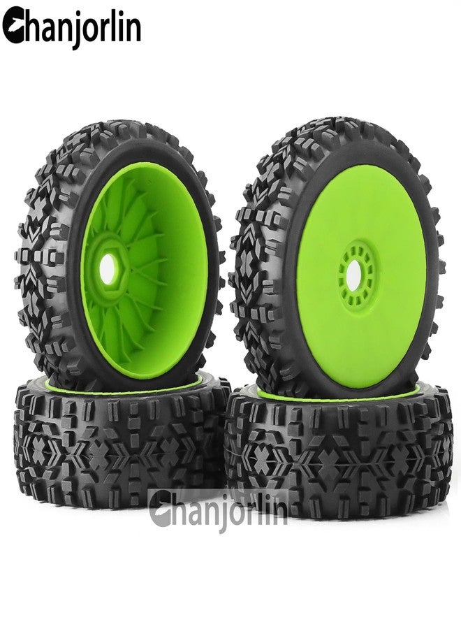 Chanjorlin 1/8 Buggy Tires OD 118mm and Wheels 17mm Hex Rubber RC Off Road Tyres for 1:8 Scale Buggy Truck Car HSP Kyosho MP10 VRX HPI Hobao ARRMA Typhon 6S 3S Talion Traxxas Losi 8ight 4PCS (Green) - Image 4